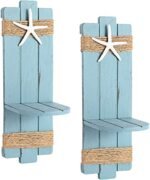 SOMTO Beach Starfish Wall Candle Holders – Ocean-Themed Sconces for Coastal Decor, Set of 2. - Image 4