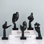 Oliruim 3-Piece Black Thinker Statue Set - Abstract Art Decor for Home, Office & Bathroom - Image 8