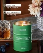 M&SENSE Bamboo Scented Candles - Non-Toxic Aromatherapy for Relaxation & Stress Relief, Ideal Housewarming Gift, 11.3oz, 70 hr Burn - Image 3