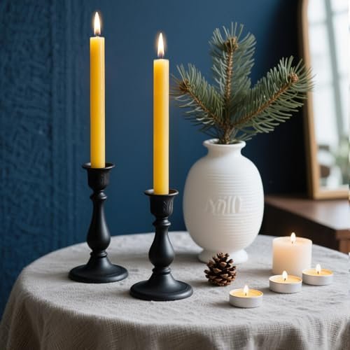 41mtBeOfU2L._SL500_.jpg 9-Inch Unscented Beeswax Taper Candles, Smokeless & Dripless, 10-Hour Burn Time (8-Pack) - Image 6