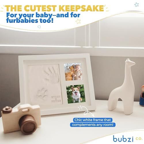 41n-eeT-lZL._SL500_.jpg Bubzi Co Baby Footprint & Handprint Kit: Keepsake Frame & Perfect New Mom Gifts! - Image 5