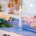 Romadedi Clear Glass Taper Candle Holders - 2-Piece Set, Thick Candlestick Holders for Wedding, Christmas & Dining Table Centerpiece Decor. - Image 7