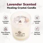 Rose Quartz Healing Crystal Candle with Lavender Petals - Natural Soy Wax Aromatherapy Gift for Women - Image 3