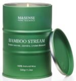 M&SENSE Bamboo Scented Candles Natural Non Toxic, Aromatherapy Candle for Stress Relief Meditation Relaxing, Housewarming Gifts for Women Men, 11.3oz 70 Hour Long Burning