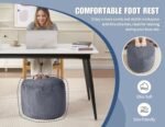 WSOFRLAC Dark Grey Pouf Ottoman - 26x18 Corduroy Foot Stools for Living Room, Small Foam Hassocks. - Image 5