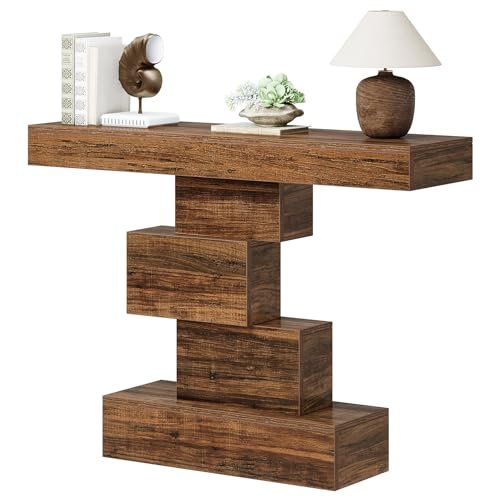 41rGWTm7n2L._SL500_.jpg Tribesigns 42.5" Farmhouse Console Table - Narrow Rustic Brown Sofa Table for Living Room & Hallway. - Image 9