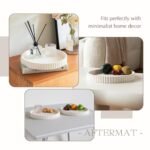 Decorative 11" White Round Concrete Tray for Coffee Table, Living Room, or Accent Table Decor. - Image 4