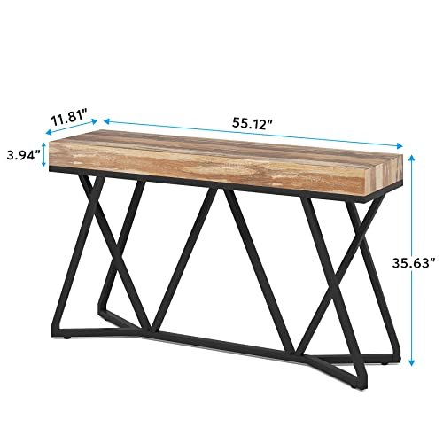 41rmLgoM65L._SL500_.jpg Tribesigns 55" Console Table: Farmhouse Sofa Table with Unique Metal Base for Living Room & Entryway. - Image 2