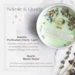 Sage Candle with Crystals – Energy Cleansing Smudge Candle with Selenite & Quartz for Home Rituals - Image 3