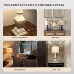 PoKat 20.5" Vintage Farmhouse Table Lamp - Rustic Nightstand Lamp in Distressed Washed White, Ideal for Small Spaces. - Image 2
