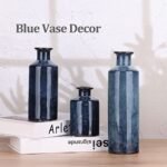 Blue Ceramic Vase Set - 3 Small Farmhouse Vases for Home, Living Room, Table, and Fireplace Decor - Image 5