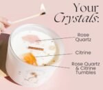 Healing Crystals Candle for Women: 12oz Wood Wick Aromatherapy with Lavender Vanilla. Ideal Spiritual Gifts. - Image 3