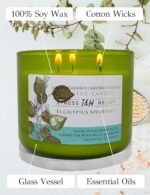 Eucalyptus Spearmint Aromatherapy 3-Wick Soy Candle - 15.8 oz, Ideal Gift for Men & Women - Image 4