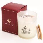 Rose Quartz Healing Crystal Candle with Lavender Petals - Natural Soy Wax Aromatherapy Gift for Women - Image 2