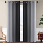 Ombre Room Darkening Curtains for Bedroom – Black to Grey Gradient, Thermal Insulated Grommet Drapes, 2 Panels, 52x84 inches. - Image 2