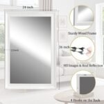 CULER White Rustic Rectangle Wall Mirror (24x36 inch) for Bathroom, Living Room, Bedroom, Entryway. - Image 5