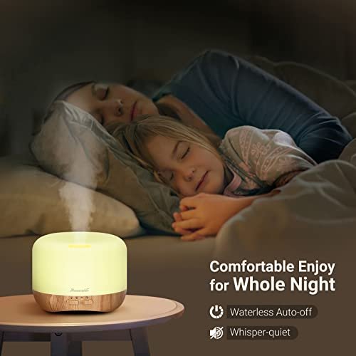 41wjE1TqsL._SL500_.jpg Homeweeks 300ml Essential Oil Diffuser: Quiet Ultrasonic Aromatherapy, Wood Grain, Remote Control, Timer & 7 Color Lights. Perfect for Bedroom Use! - Image 7