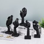 Oliruim 3-Piece Black Thinker Statue Set - Abstract Art Decor for Home, Office & Bathroom - Image 9