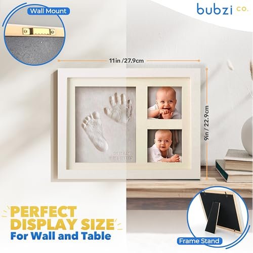 41xto4NkDbL._SL500_.jpg Bubzi Co Baby Footprint & Handprint Kit: Keepsake Frame & Perfect New Mom Gifts! - Image 4