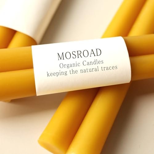 41zbawbnxL._SL500_.jpg 9-Inch Unscented Beeswax Taper Candles, Smokeless & Dripless, 10-Hour Burn Time (8-Pack) - Image 2