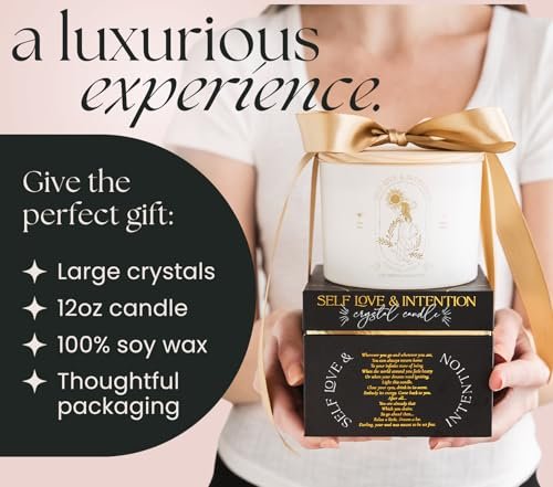 51-WYiSkLL._SL500_.jpg Healing Crystals Candle for Women: 12oz Wood Wick Aromatherapy with Lavender Vanilla. Ideal Spiritual Gifts. - Image 7