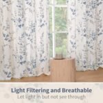Shop BGment 84" Linen Curtains: 2-Panels with Floral Leaf Patterns, Light Filtering Privacy for Boho Farmhouse Style. Each Panel 52" Wide. - Image 5