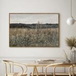InSimSea Framed Canvas Art: Meadow Landscape, Modern Farmhouse Decor for Bedroom, Bathroom, Office - 24"x36" - Image 3