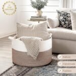 INDRESSME XXXLarge Cotton Rope Basket - 21.7" x 21.7" x 13.8" for Baby Laundry, Toys & Comforters, Easy-Handle Storage Solution. - Image 7