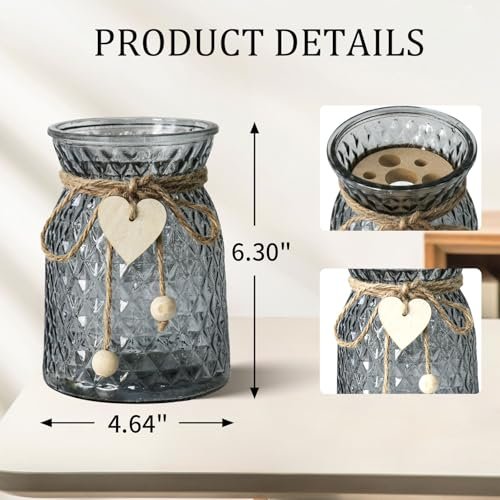 51-wwOu-KsL._SL500_.jpg Faux Flowers in Vase: Artificial Floral Centerpieces for Dining Room & Coffee Table Decor - Image 3