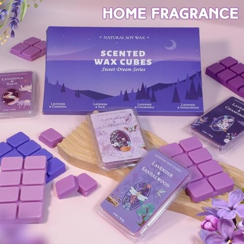 510WYDEM8BL._SL500_.jpg SCENTORINI Wax Melts - Long-Lasting Lavender Scent, 4-Pack (Sage, Chamomile, Sandalwood) - 2.5 oz - Image 7