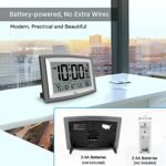 WallarGe Atomic Clock: 12.5" Self-Setting Digital Clock with Indoor/Outdoor Temp. Battery-Powered for Home or Office. - Image 6