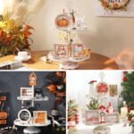 Tiered Tray Decor Set: Seasonal & Holiday Decorations with 3 Frames, 21 Double-Sided Cards, & 13 Rustic Wood Signs for Home. - Image 4
