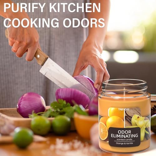 512AgIupeaL._SL500_.jpg TRINIDa Orange & Vanilla Odor Eliminating Candles - Banish 99% of Unwanted Smells Quickly! - Image 6