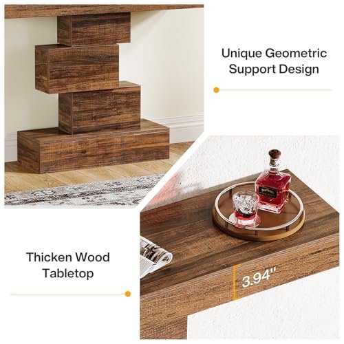 512yJga8BfL._SL500_.jpg Tribesigns 42.5" Farmhouse Console Table - Narrow Rustic Brown Sofa Table for Living Room & Hallway. - Image 8