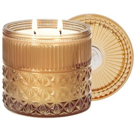 Chloefu LAN Sandalwood Candle, Patchouli Candles for Home Scented, Decorative Candles for Home Fragrance, Gift for Women & Men, Candles for Blessing, Prayers, Highly Scented & Long Lasting, 14 oz