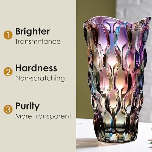 515DD8PeQ1L._SL500_.jpg CEMABT Thick 3.4 lb Modern Glass Vases for Flower Centerpieces, Colorful & Clear Home Decor Gifts. - Image 4