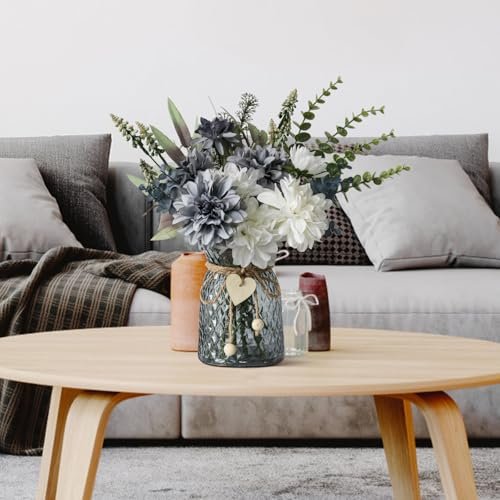 515FgFJj2CL._SL500_.jpg Faux Flowers in Vase: Artificial Floral Centerpieces for Dining Room & Coffee Table Decor - Image 5