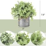Mkono 3-Pack Small Eucalyptus Fake Plants in Galvanized Metal Pots for Farmhouse Decor - Image 5