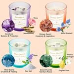 Healing Crystal Scented Candle Set: 4 Soy Candles with Amethyst, Rose, & Sage. Perfect Aromatherapy Gifts! - Image 2