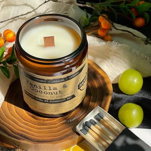 517oTiNrUFL._SL500_.jpg Coconut Vanilla Candles - 45h Aromatherapy for Relaxation, Stress Relief, and Calm Gifts. - Image 8