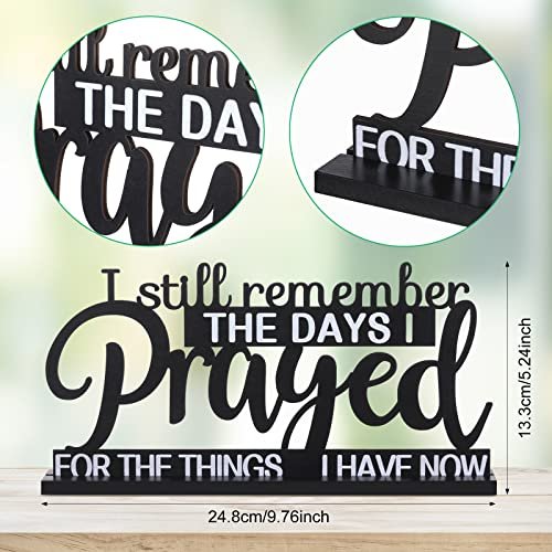 517rdksg3GL._SL500_.jpg Jetec "I Still Remember the Days I Prayed" Inspirational Sign - Farmhouse Wooden Decor for Home & Office - Image 2