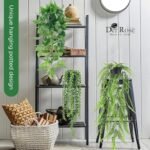 Der Rose 4Pcs Faux Hanging Plants: Ivy Vine, Eucalyptus, Boston Fern & String of Pearls for Boho Indoor/Outdoor Decor. - Image 7