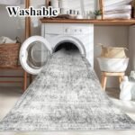 CHAMPLANT 6x9 Washable Gray Vintage Area Rug - Thin Non-Slip Carpet for Living Room, Bedroom, and Kitchen Decor. - Image 3