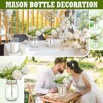 XunYee 10-Piece Mason Jar Centerpiece Set with Flower Vases for Wedding, Bridal Shower, and Engagement Decor (Rose) - Image 6