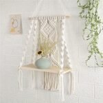Handmade Macramé Wall Hanging Plant Shelf - Boho Floating Wood Decor for Indoor/Outdoor Use - Image 6