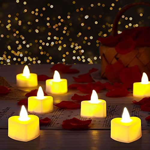 51Gf5UYoITL._SL500_.jpg Cridoz 2000 Artificial Rose Petals & 24 LED Tea Light Candles for Romantic Décor—Perfect for Valentine's Day, Weddings, or Special Nights. - Image 2