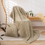 YUSOKI Sherpa Throw Blanket: Stylish, Super Soft, and Cozy 3D Design - Ideal Gift for Teens and Adults (Tan, 50"x65") - Image 2