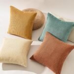 Topfinel Set of 4 Velvet Decorative Pillow Covers, 18x18 inch, Orange/Teal, Modern Boho Farmhouse Style. - Image 5