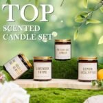 4-Pack Scented Candle Set | Aromatherapy Gifts for Him & Her | Soy Candles: Amber, Eucalyptus, Lavender & Sandalwood. - Image 3