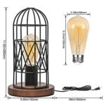 Touch Control Industrial Table Lamp: 3-Way Dimmable Vintage Cage Lamp for Bedroom & Kitchen - Image 3